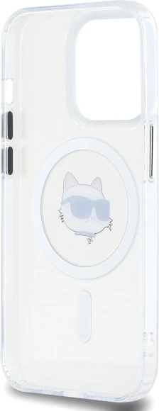 Mbështjellës Karl Lagerfeld IML Metal Choupette Head MagSafe për iPhone 13/13 Pro, Bardhë
