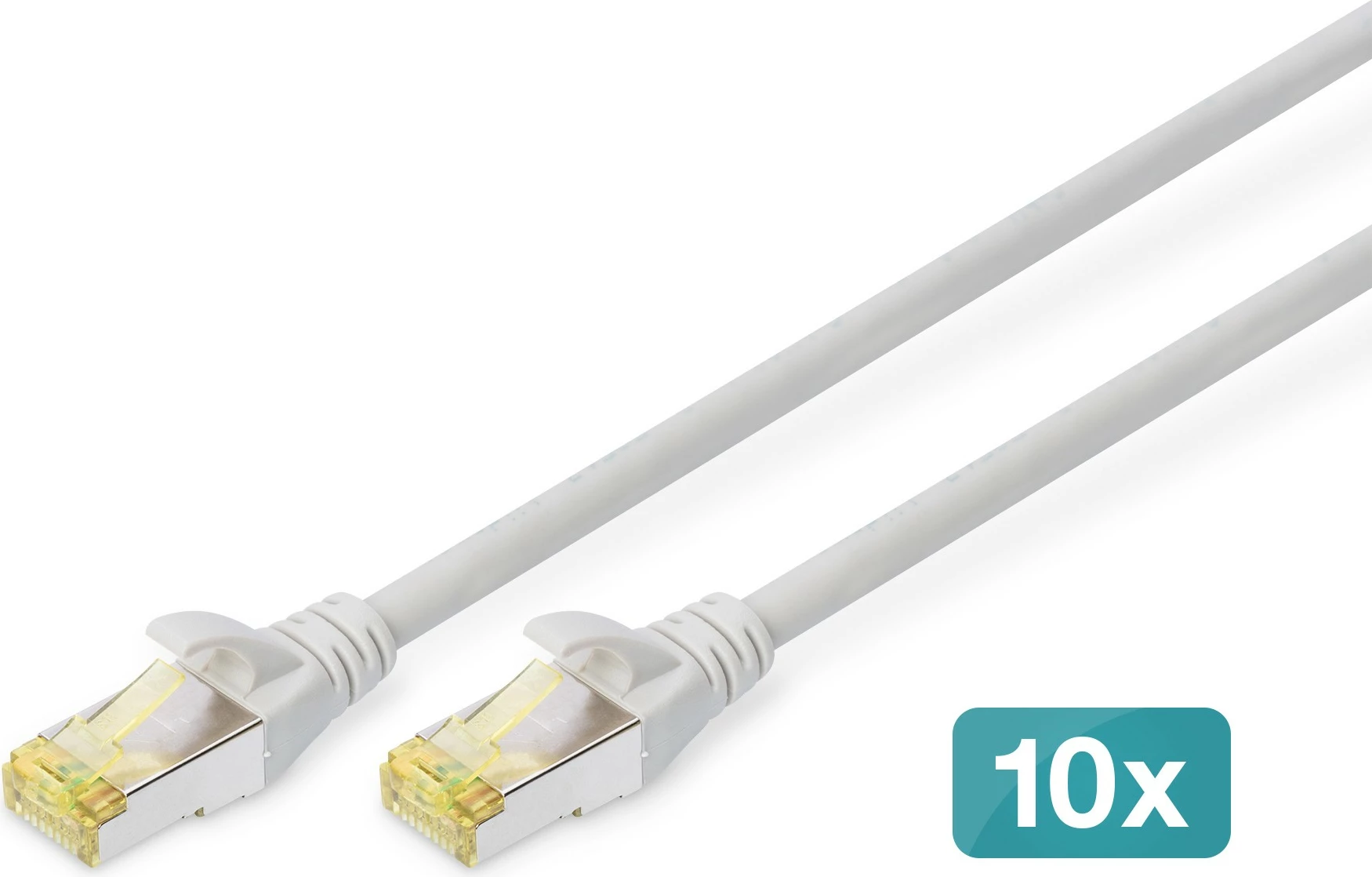Kabllo rrjeti Digitus Cat6a S/FTP, 2m, set 10 copë, RJ-45, gri
