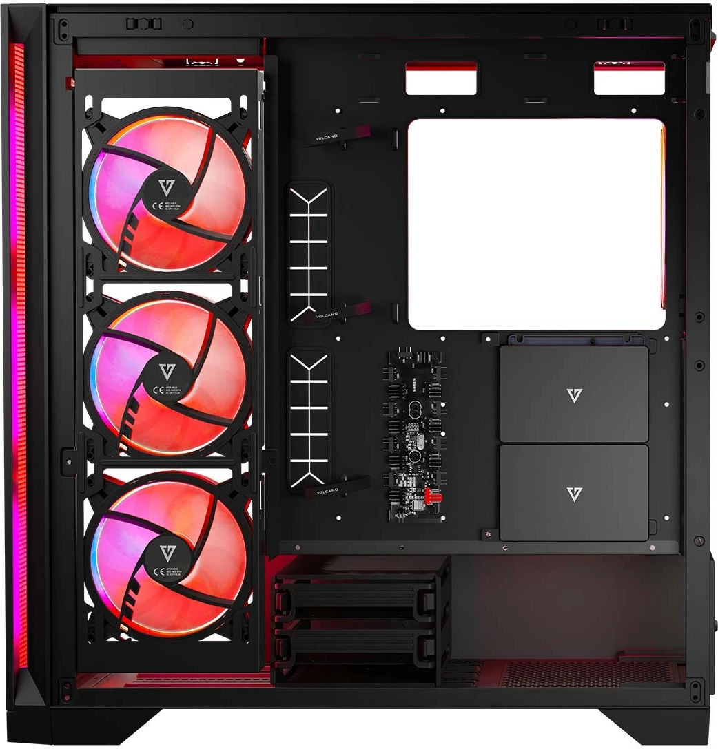 Kasë, MODECOM Volcano Expanse S Apex ARGB (AT-EXPANSE-SG-10-000000-0002), Midi Tower ATX, 4x140mm ARGB, panel xhami i temperuar, USB-C, e zezë