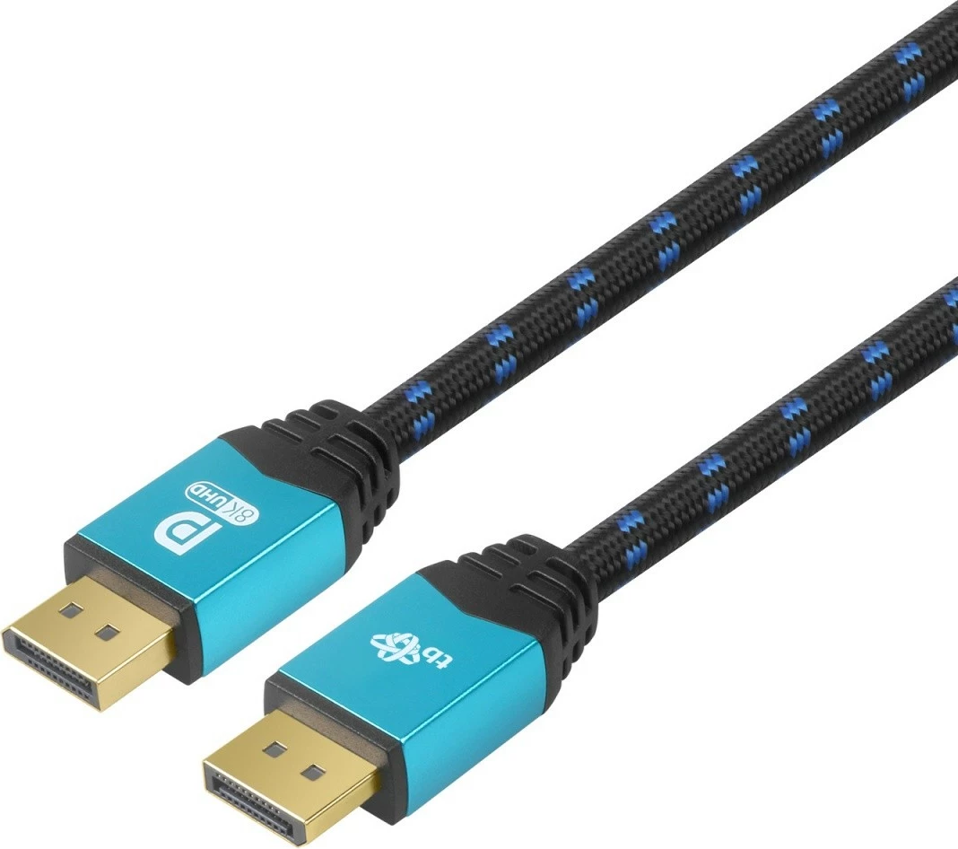 Kabllo DisplayPort TB 2.1, 2m, Blu, për gaming