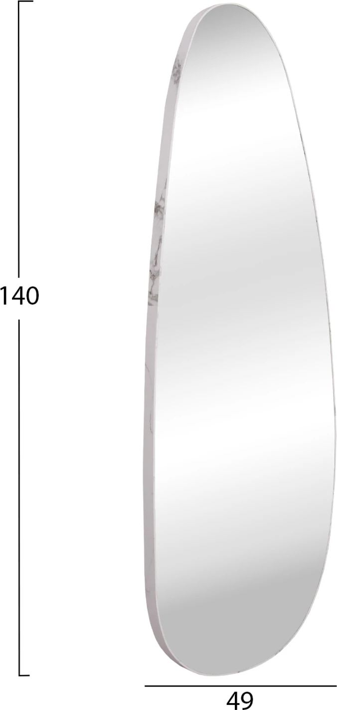 Pasqyrë muri CRITHER FH4486.05 kornizë MDF ngjyrë mermeri të bardhë 49x140H cm.