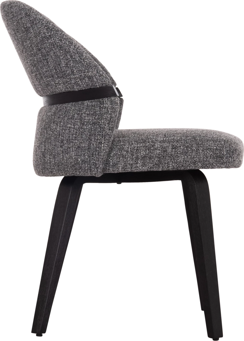 Karrige ngrënieje DEKKER, dru i zi, stof gri, FH18249.02, 50x60x80cm