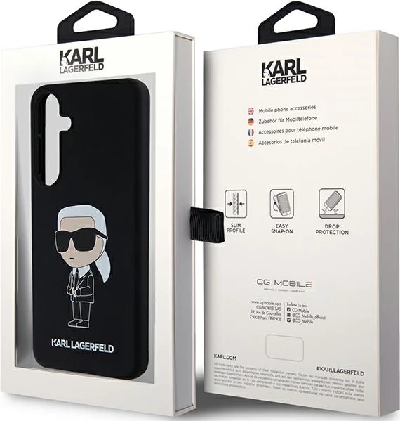 Mbështjellës Karl Lagerfeld Silicone Ikonik për Samsung Galaxy S24, i zi