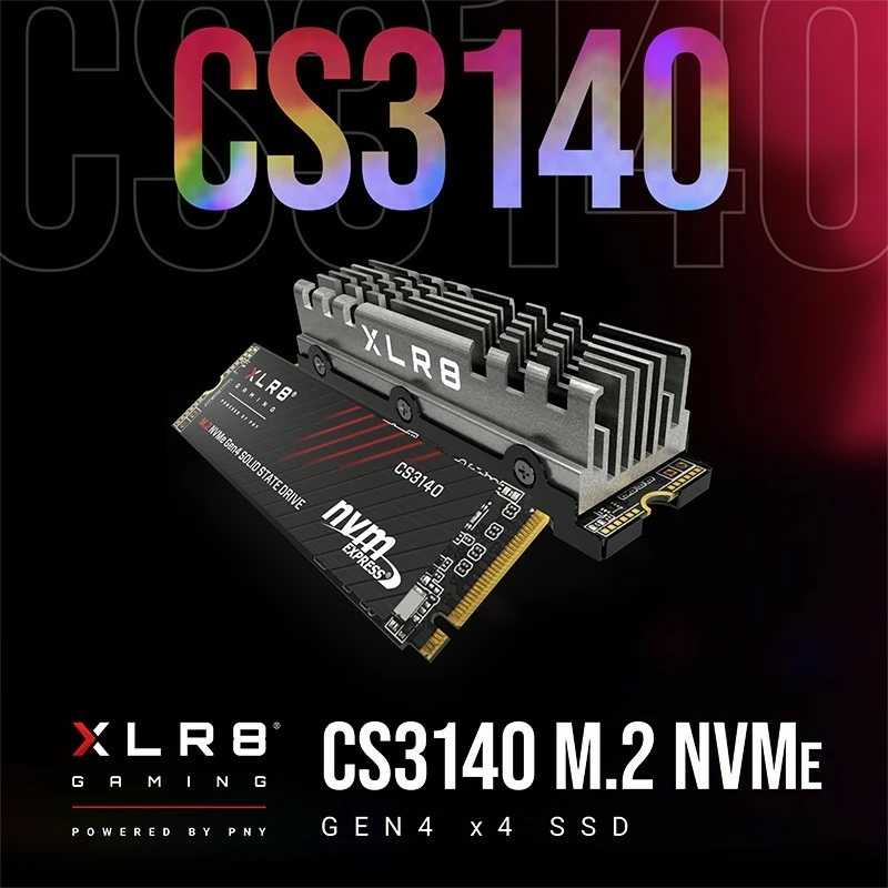 SSD M.2 NVMe Gen4 x4, PNY XLR8 CS3140 M280CS3140-2TB-RB, 2TB, 2280, deri 7500/6850 MB/s, black