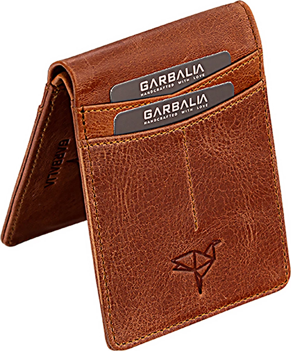 Portofol për burra, lëkurë natyrale, ngjyrë tan, Jasper