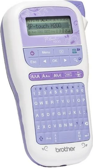 Printer etiketa Brother P‑Touch PT‑H200 (PTH200ZG1), 203 dpi, formati B2, me dizajne/kuadre dekorative, portativ, vjollcë/bardhë
