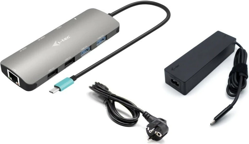 Stacion dokimi i-tec C31NANOHDM2D100, 2x HDMI, USB-C, 100W, Argjendtë