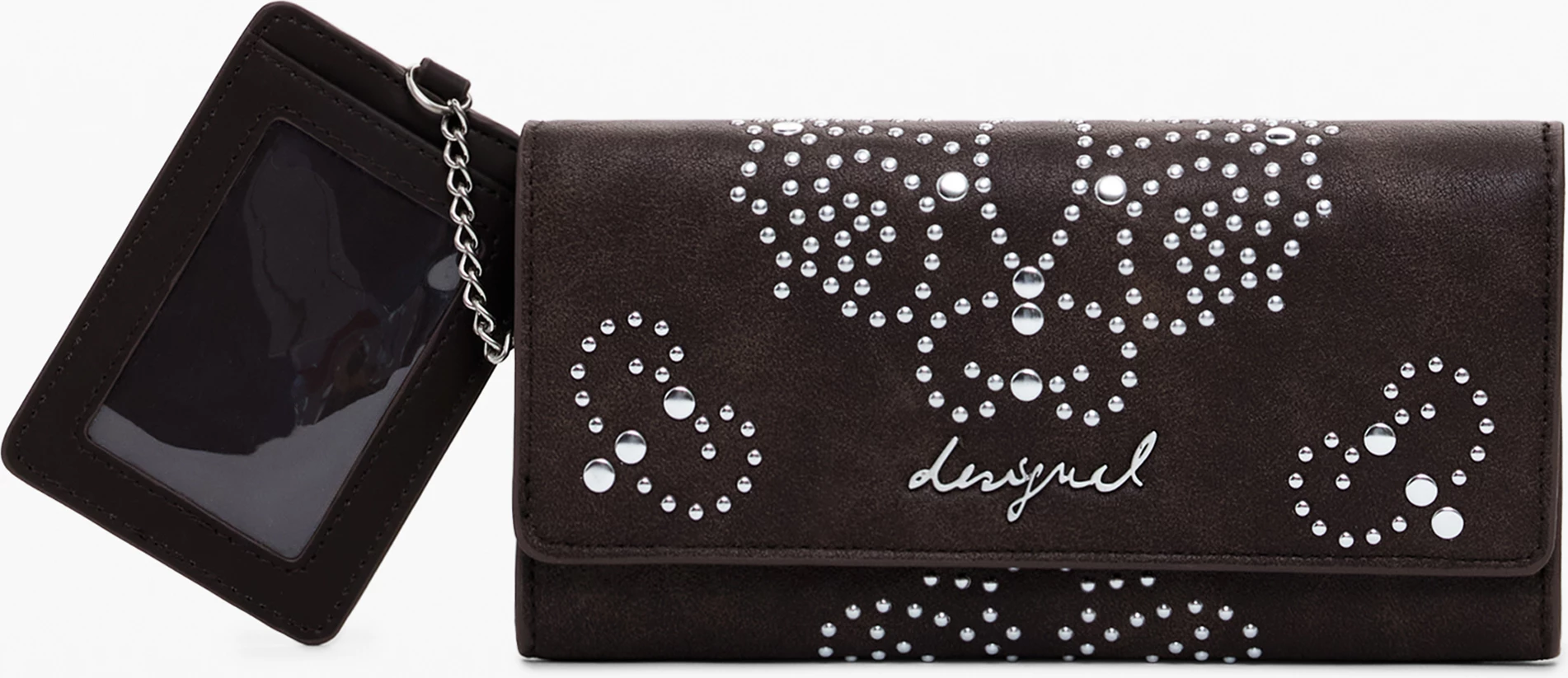 Portofol Desigual Mariona Poker Face femra kafe