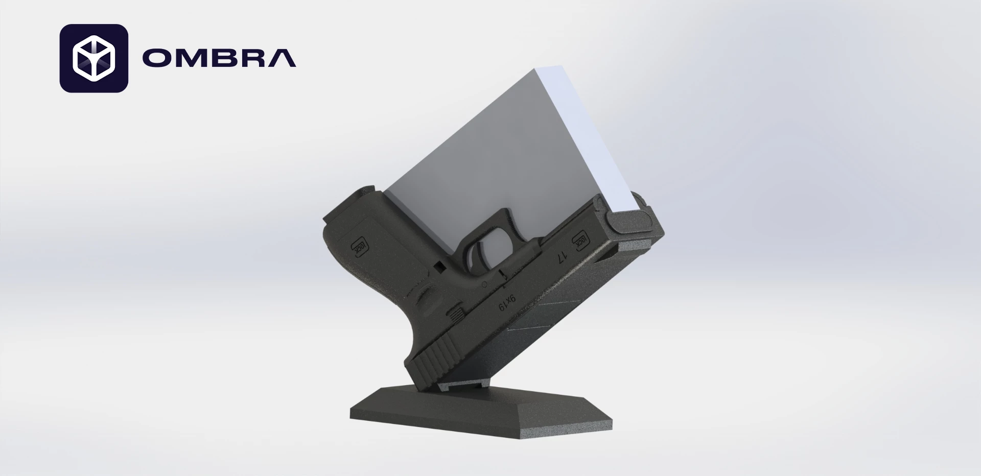 Mbajtëse për vizitëkarta në formë arme (GLOCK), e zezë