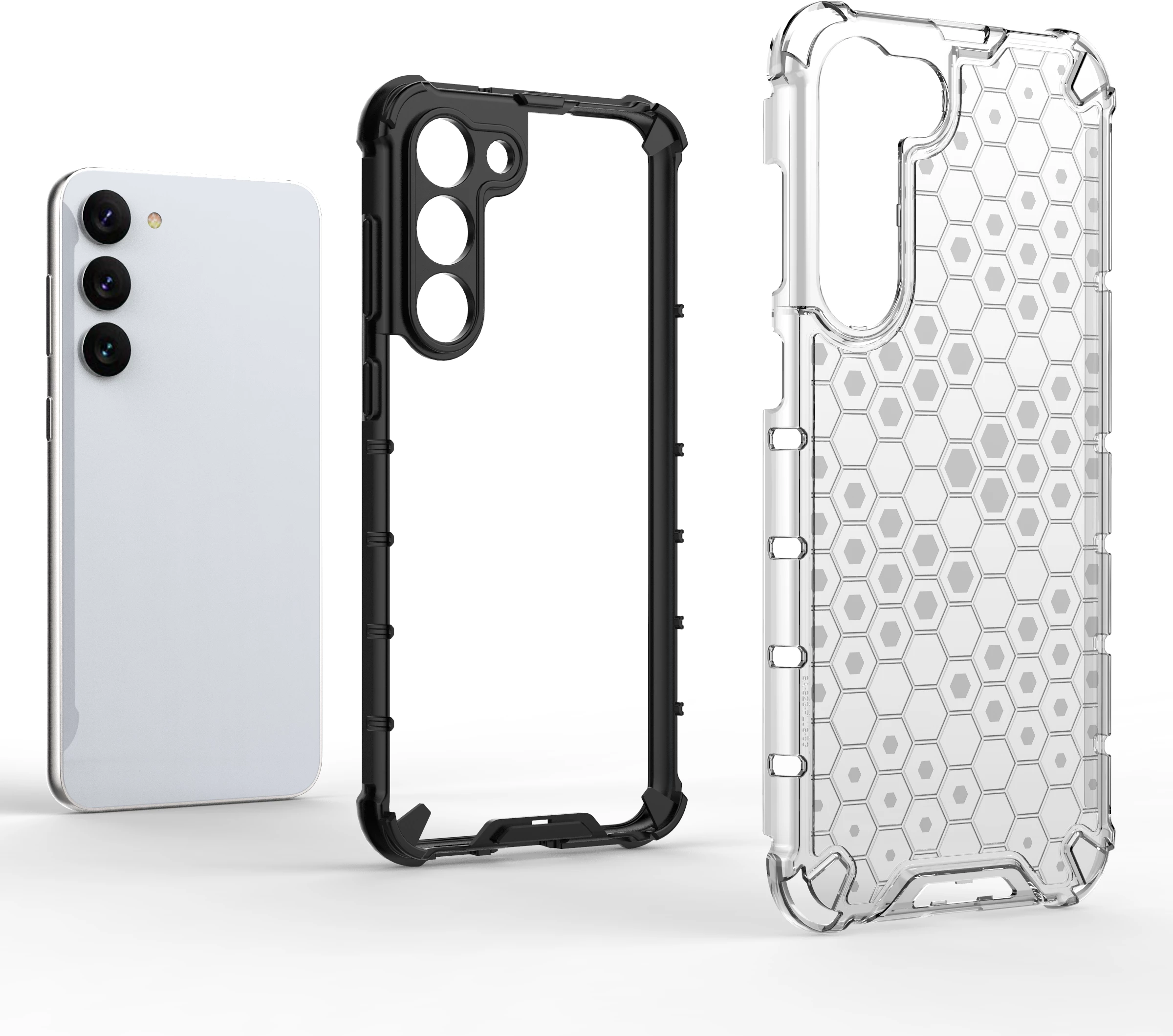 Mbështjellës Hurtel Honeycomb për Samsung Galaxy S23+, transparent