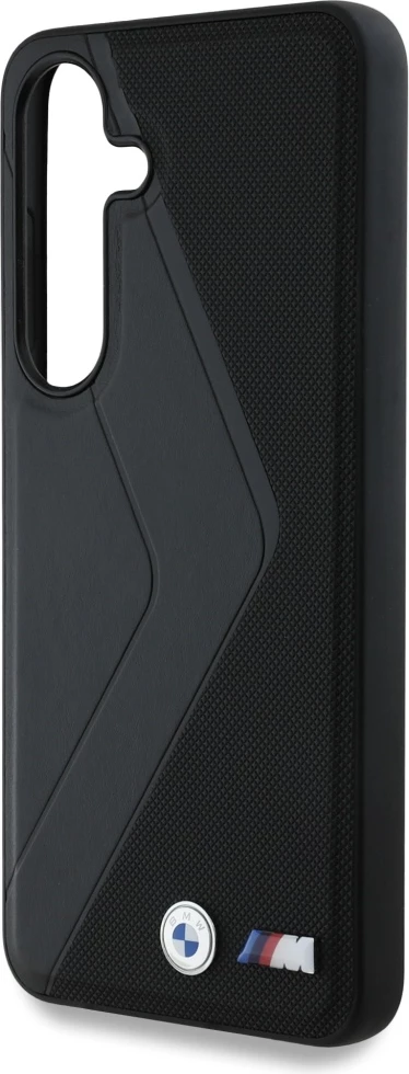 Mbështjellës BMW Leather Oversized Stripes MagSafe për Samsung Galaxy S25, i zi