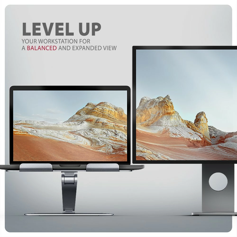 Mbajtëse alumini për laptop AXAGON STND-LQ, 10-16 inç, e rregullueshme, Gri