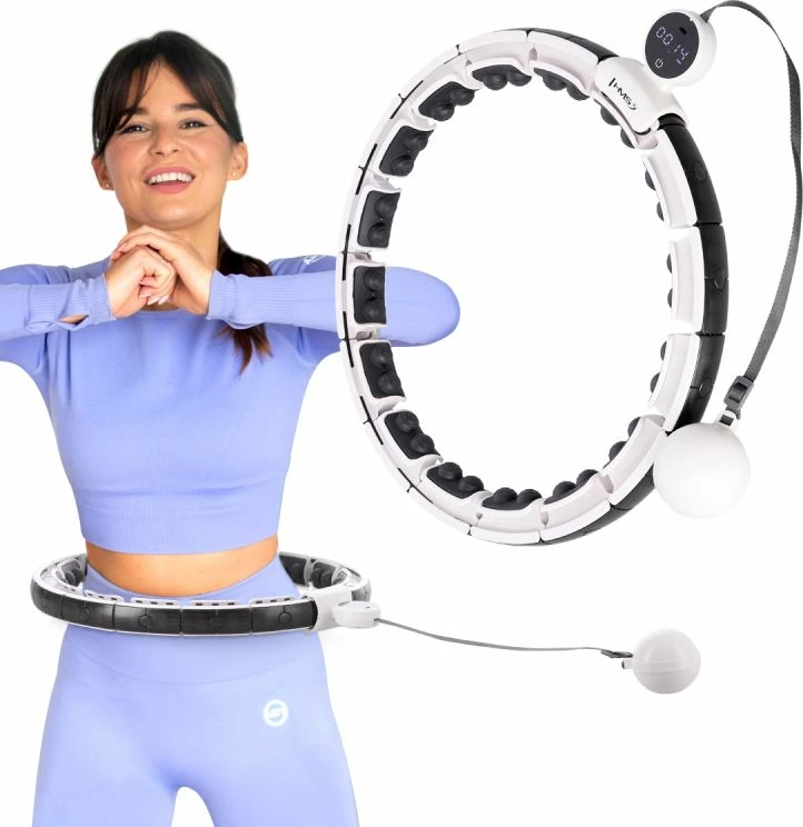 Hula hop HMS HHM16 me magnet dhe peshë, i bardhë me numërues