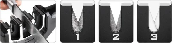 Mprehës thikash, Lamart LT2058, 3 faza, dorëmbajtës, diamanti/tungsten/keramikë, e zezë/argjend