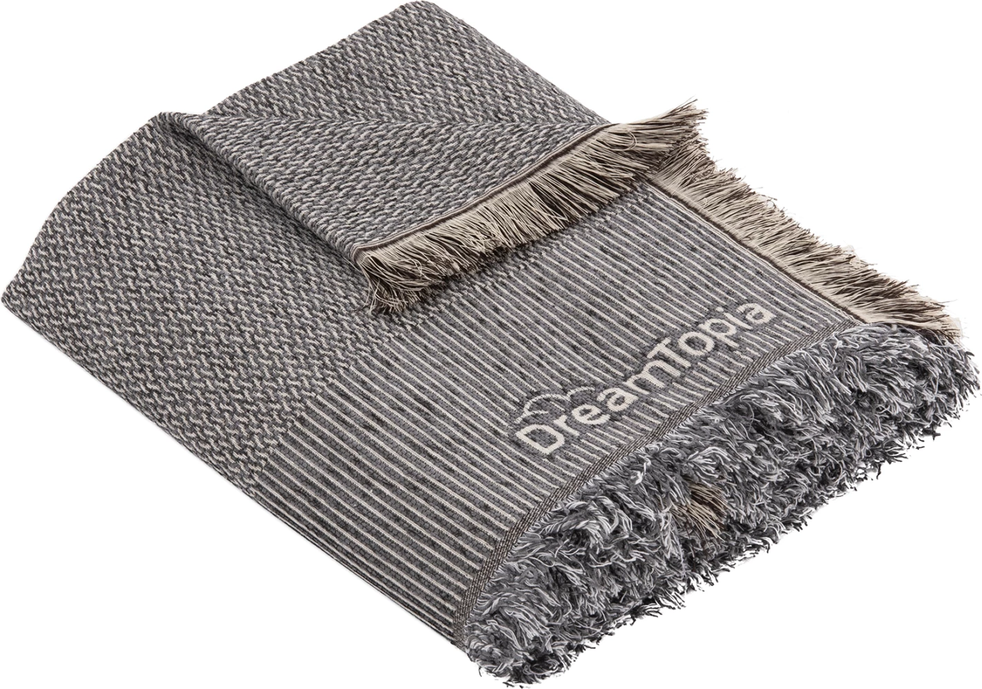 Mbulesë divani me franja DREAMTOPIA FH12165.02 ngjyrë gri 295x170cm