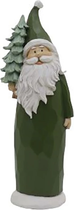 Dekoratë Krishtlindjesh Dasher, Babagjyshi, polirezine, gjelbër-e bardhë, 15x12x39 cm