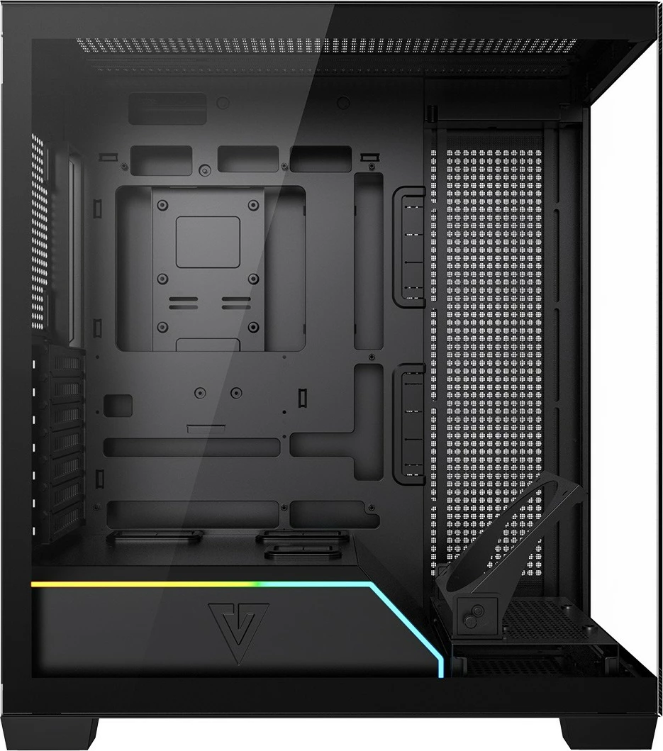 Kasë MODECOM VOLCANO STELLAR PLUS MIDI Tower, ATX/mATX/ITX, xham i temperuar, ARGB, pa ventilatorë, USB-C, e zezë