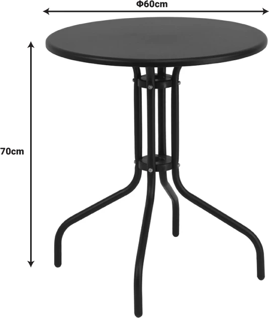 Tavolinë për kopsht Vergo, 60x70cm, hiri e errët