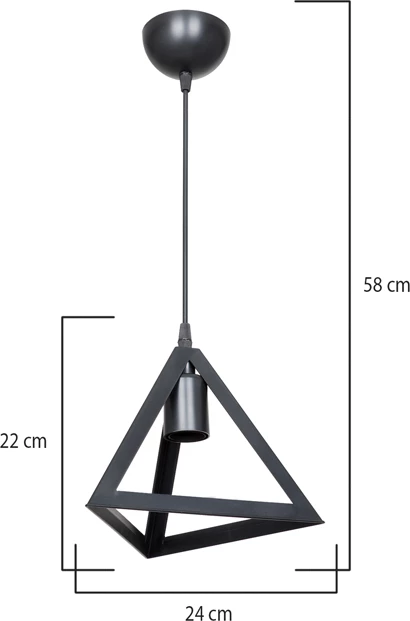 Dritë tavani Lesly pp, ngjyrë e zezë, D24x22cm