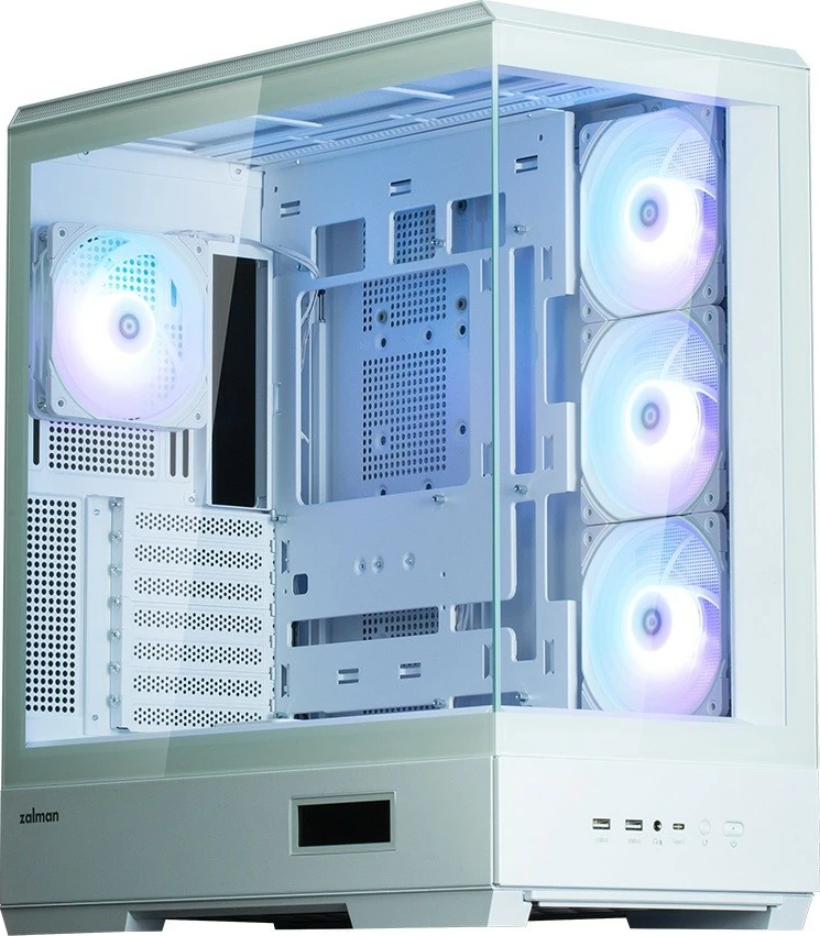 Kasë Zalman P50 DS White, mid-tower, 4x ARGB fans, ATX, e bardhë