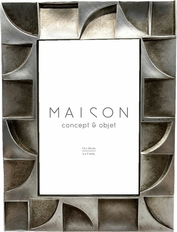 Kornizë Loen për foto, polirezina, xham, ngjyrë argjendi, 18x2x24cm