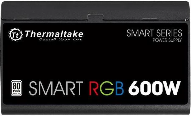 Kasë Thermaltake Smart RGB 600W, 80 PLUS, 2xPEG, 120mm, e zezë