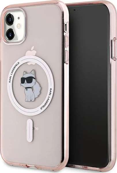 Mbështjellës Karl Lagerfeld IML Choupette MagSafe për iPhone 11/XR, rozë