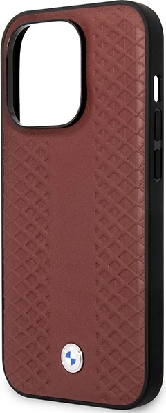 Mbështjellës BMW BMHMP14L22RFGR për iPhone 14 Pro 6.1", lëkurë, MagSafe, burgundy