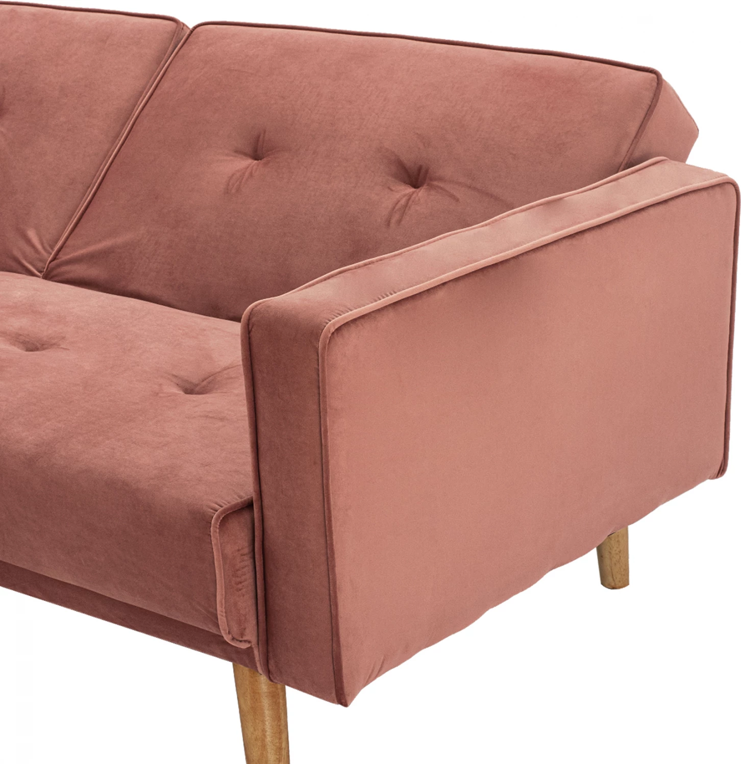Divan qoshe i kthyeshëm TALIA FH3153.02 kadife në ngjyrë rozë e pluhurosur 267x153x85 cm