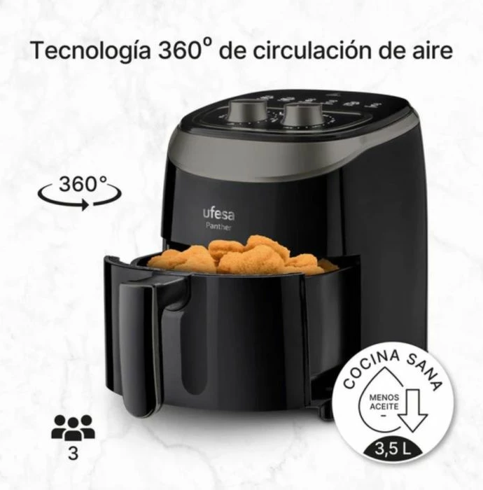 Fritezë me ajër UFESA Panther 3.5L 1500W, e zezë