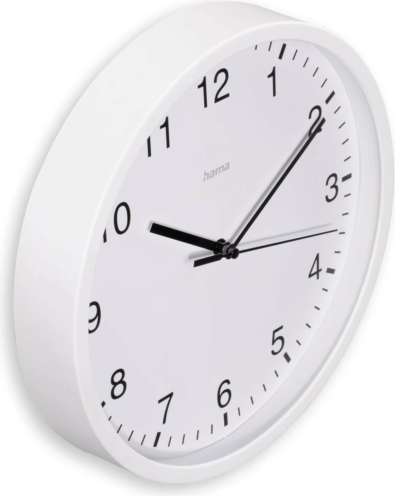 Orë muri Hama 185864, analoge, 25 cm, e bardhë
