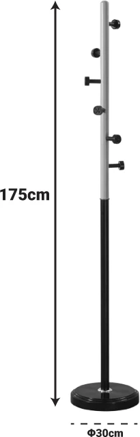 Varëse palltosh Sinem, metal, ngjyrë e zezë-natyrale, D30x175cm