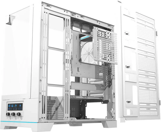 Kasë Darkflash DY450, ATX Mid Tower, pa ventilatorë, xham i temperuar, e bardhë