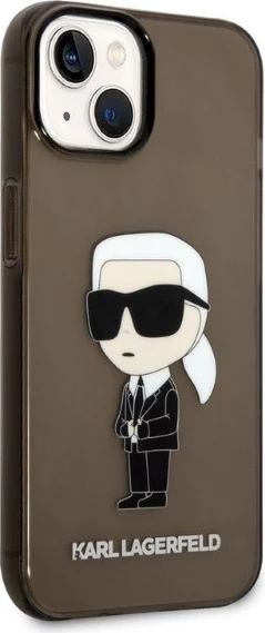 Mbështjellës Karl Lagerfeld Ikonik Karl për iPhone 14 Plus, i zi