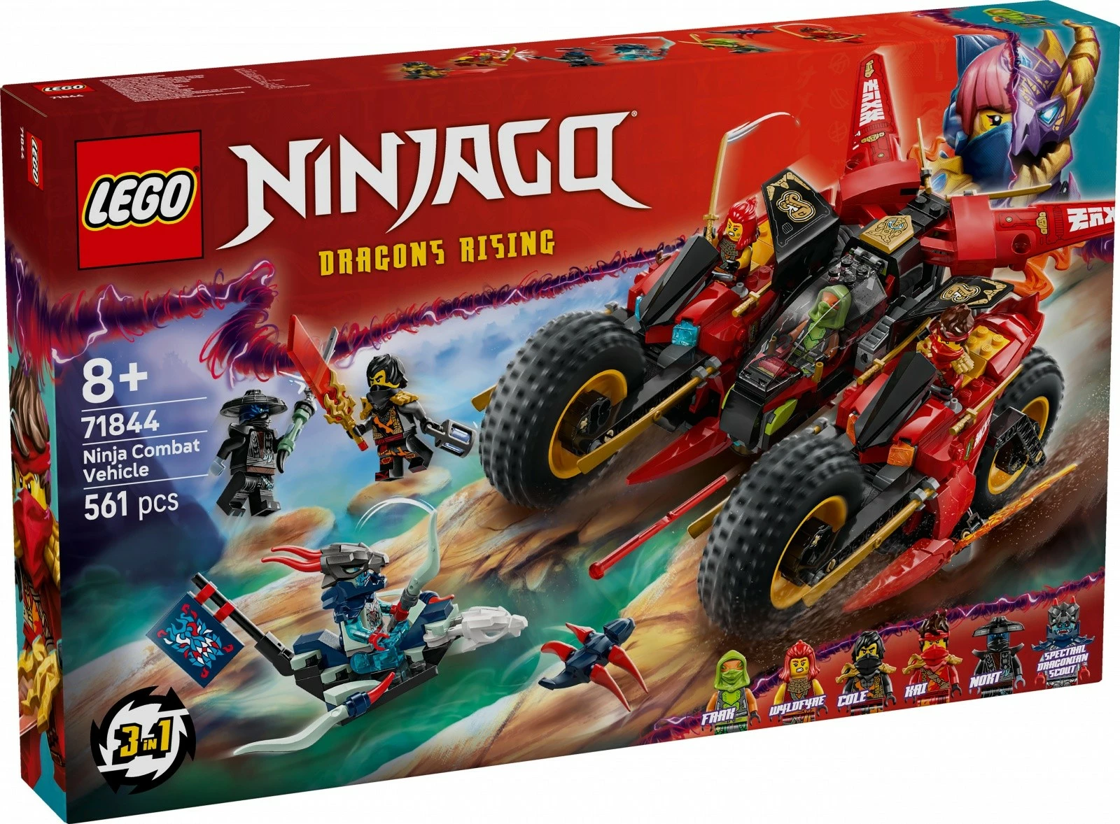 Set LEGO Ninjago Ninja Combat Vehicle 71844, 561 pjesë, për fëmijë 8+