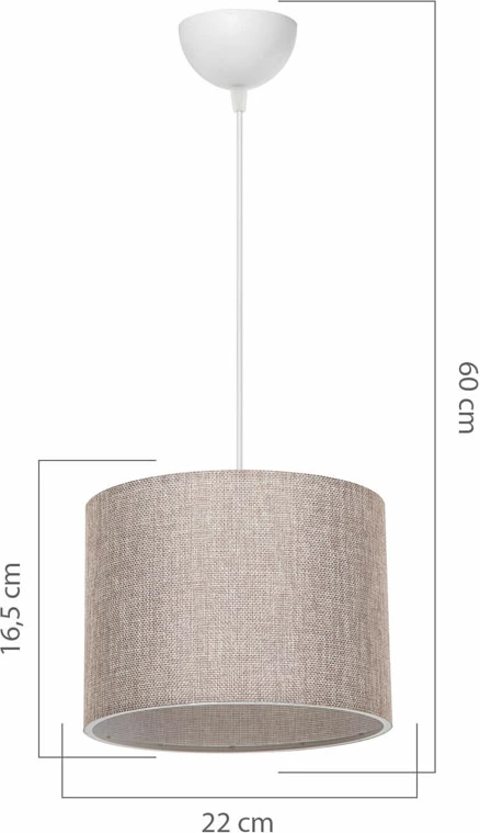 Dritë tavani PWL-1115 Ε27 bezhë-bardhë D22x16,5cm