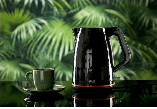 çajnik elektrik ADLER AD 1277B, 1.7L 2200W, bazë 360°, element ngrohës inox, i zi