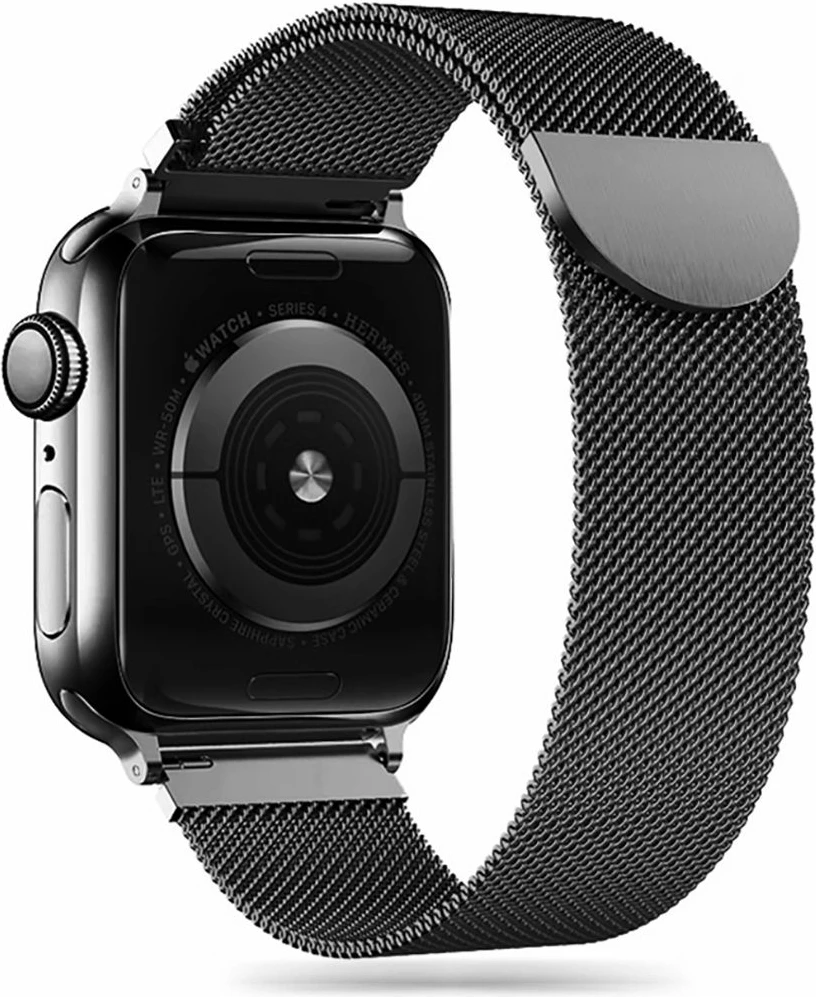 Rrip çeliku Tech-Protect MilaneseBand për Apple Watch 4/5/6/7/8/9/SE (38/40/41 mm), zi