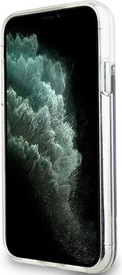 Mbështjellës DKNY Liquid Glitter Big Logo për iPhone 11/XR, i zi