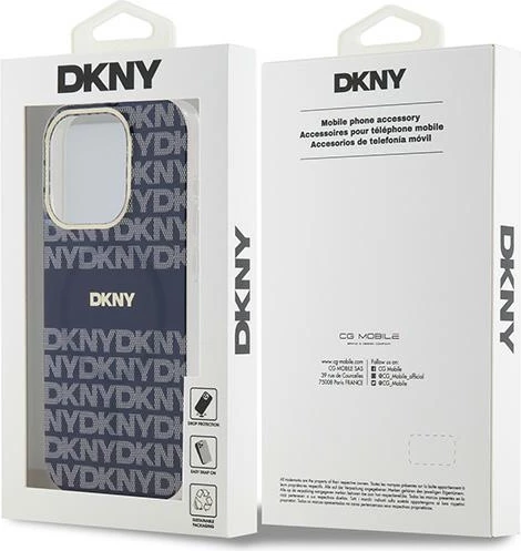 Mbështjellës DKNY IML Mono & Stripe MagSafe për iPhone 15 Pro, Kaltër