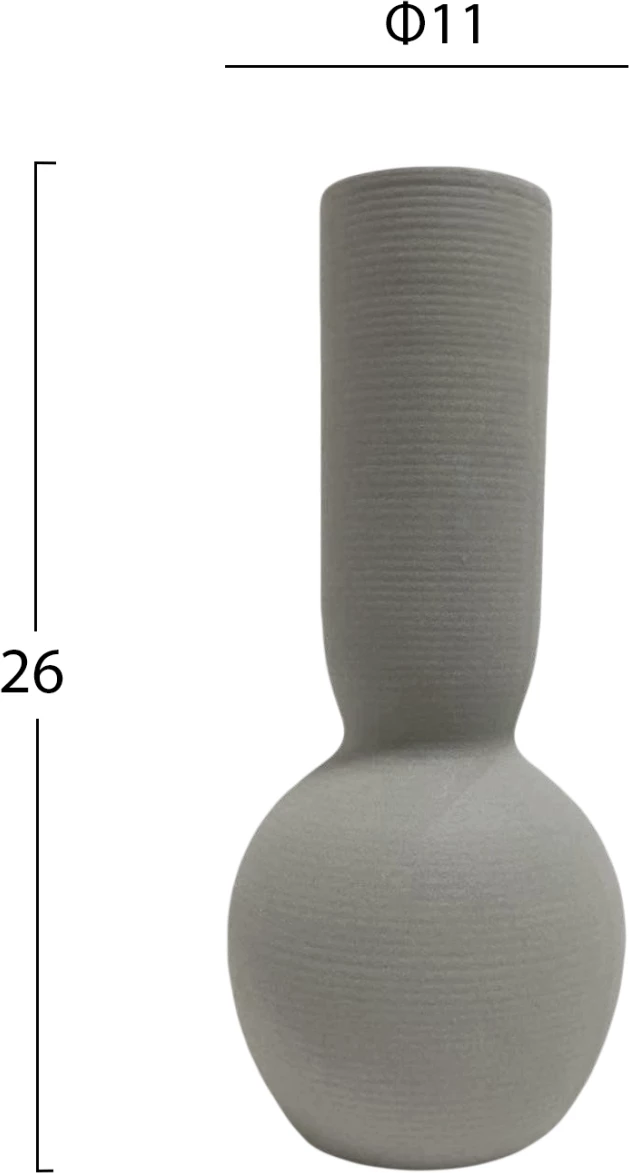 Dekor tavoline prej qeramike, ngjyrë gri mat, FH4616.02, Φ11x26H cm