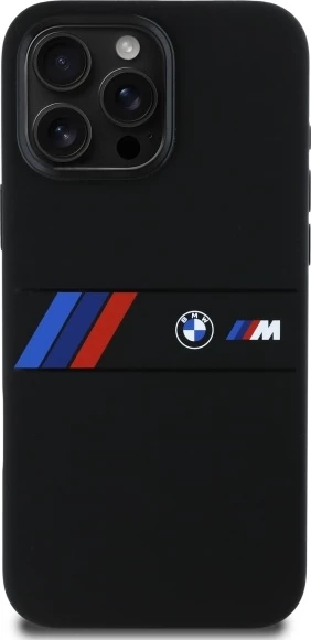 Mbështjellës BMW Silicone Middle Stripe MagSafe për iPhone 16 Pro Max, i zi
