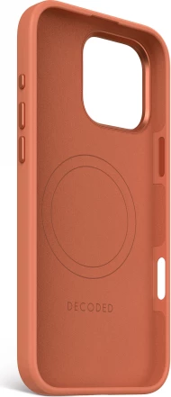 Mbështjellës Decoded për iPhone 16 Pro Max, silikon antimikrobial, MagSafe, portokalli
