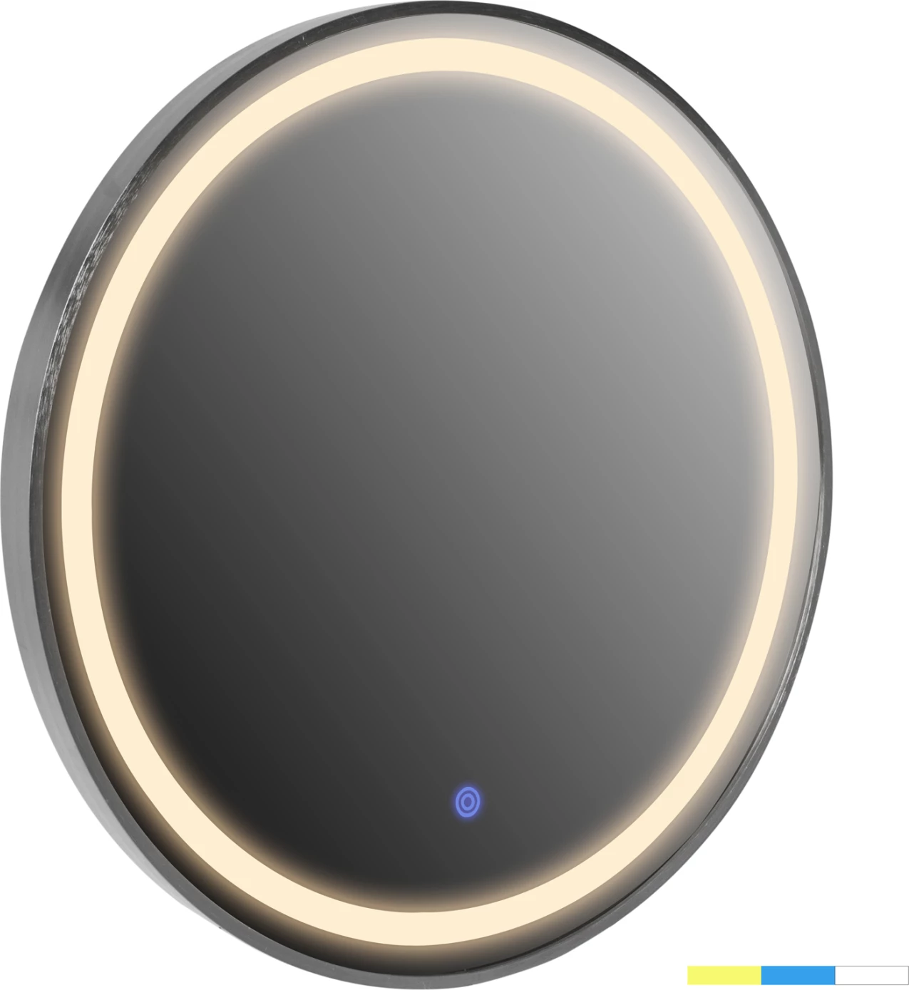 Pasqyrë muri e rrumbullakët FH9580.40 alumini, ngjyrë gri, LED dritë, Φ60x3cm