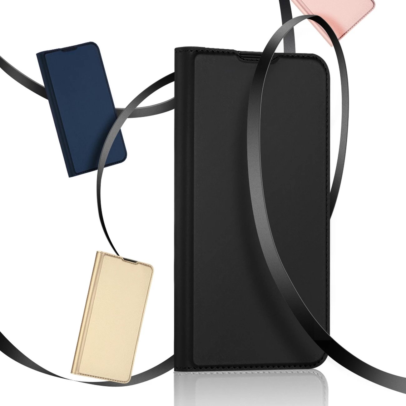 Mbështjellës Dux Ducis Skin Pro për Xiaomi Poco F4 5G, me kapak, xhep kartelash dhe funksion qëndrimi, Kaltër