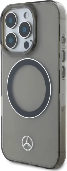 Mbështjellës Mercedes Silver Ring MagSafe për iPhone 16 Pro, Zi