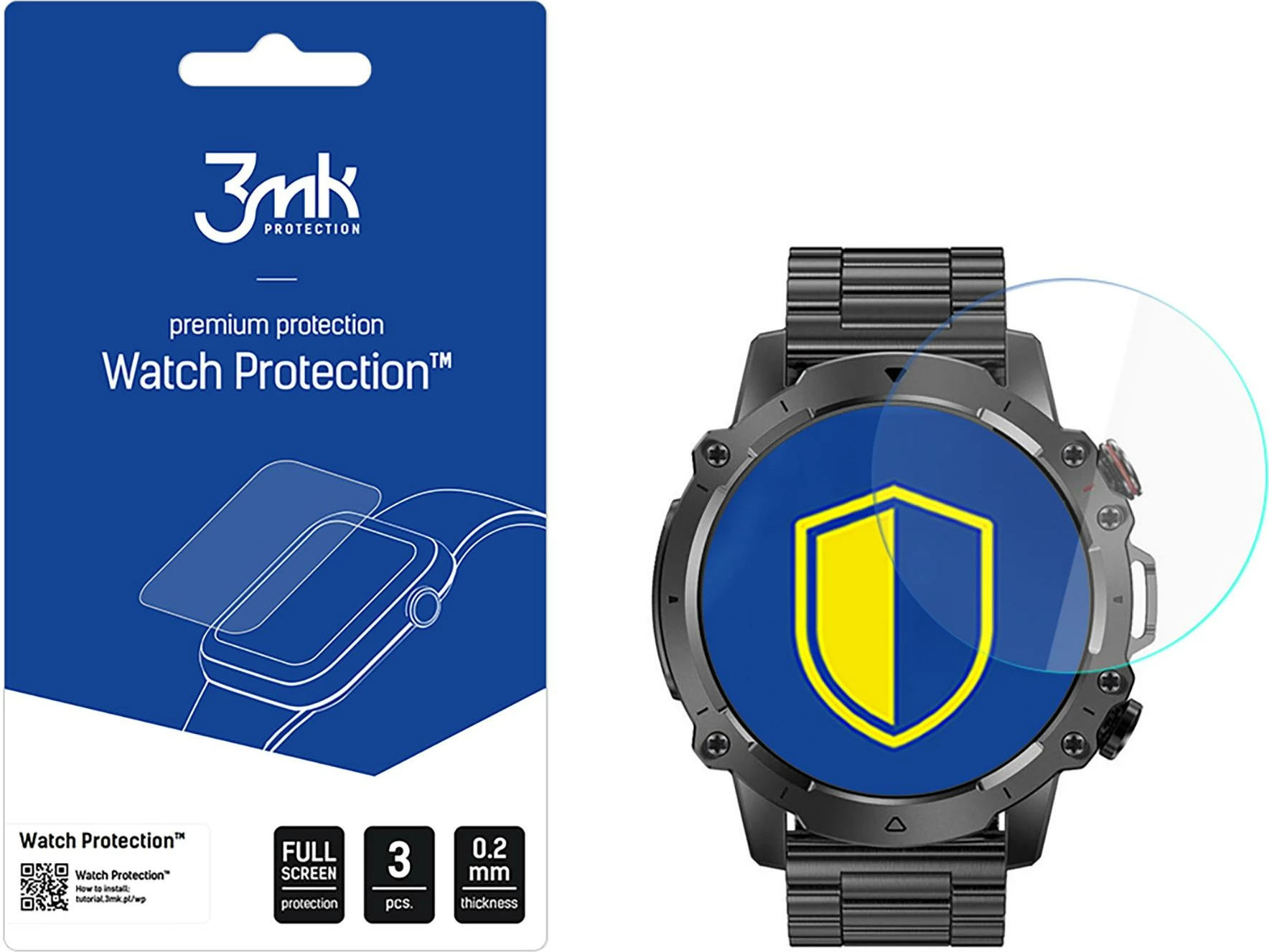 Xham mbrojtës hibrid për smartwatch 3mk Protection për Rubicon RNCF18, Transparent