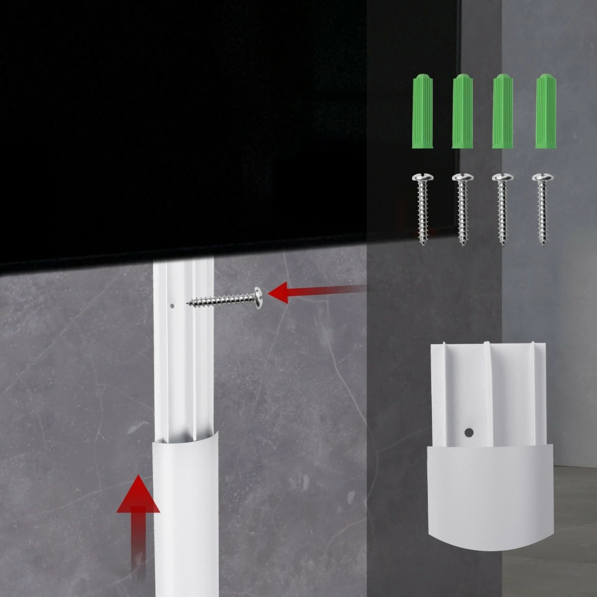 Listelë alumini për mbulimin e kabllove Maclean MC-814 W, 75cm, e bardhë