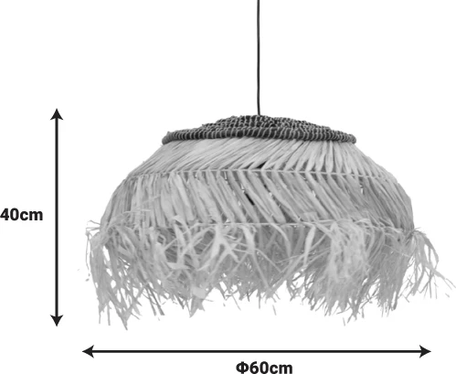 Llambë tavani Hengiole Inart, ngjyrë natyrale e zezë, D60x40cm