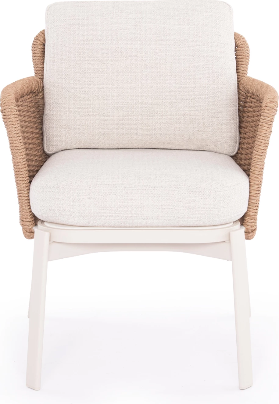 Karrige ngrënieje për jashtë, seri DESTINY, alumin, jastëkë krem-bezhë, 65x68x75.5-82H